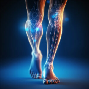 Xray illustration of leg bones